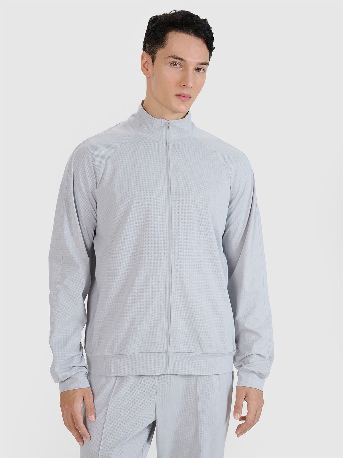 4F Bluza treningowa rozpinana bez kaptura męska - szara XL