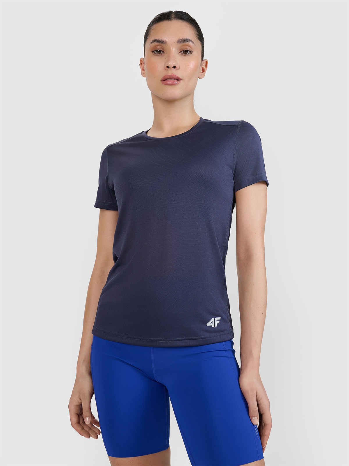 4F Koszulka do biegania regular damska - szara XXL