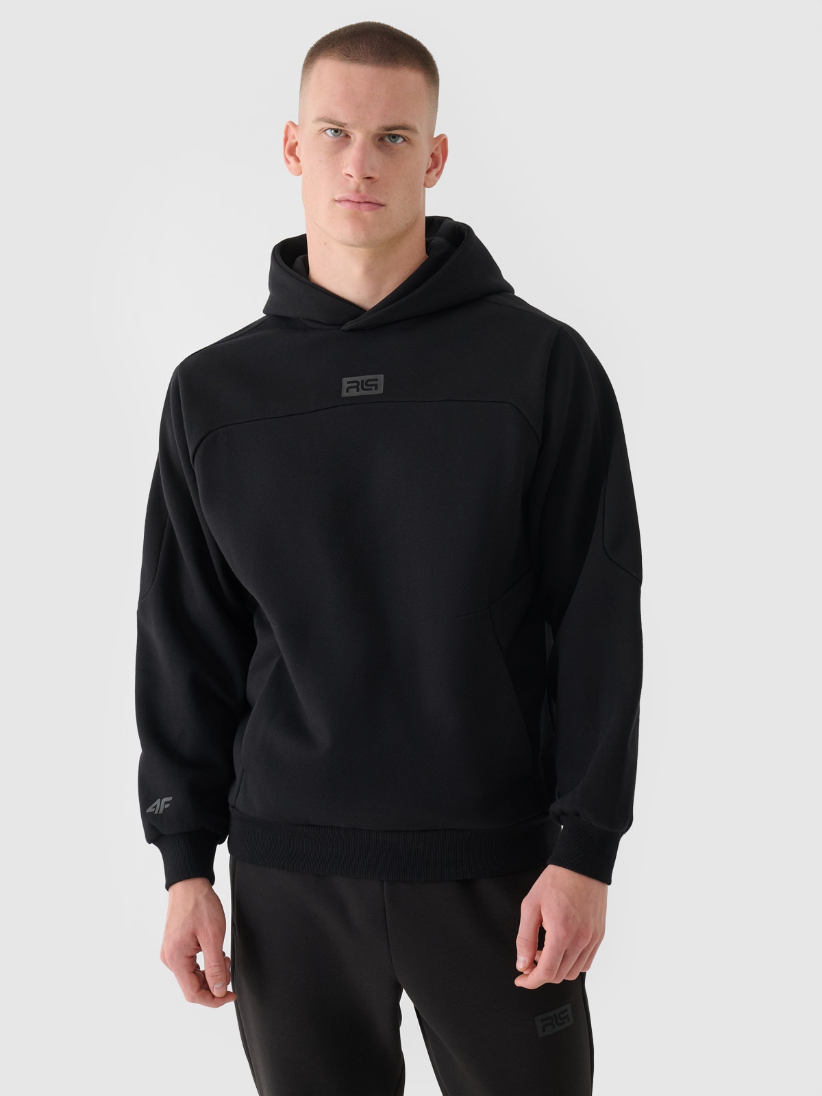4F Bluza dresowa nierozpinana z kapturem męska 4F x Robert Lewandowski - czarna S
