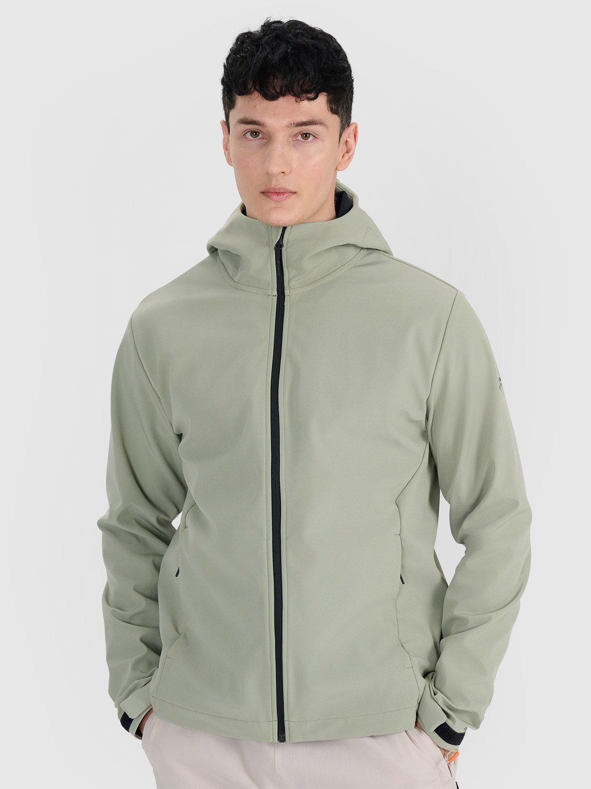 4F Kurtka softshell wiatroodporna membrana 5000 męska - oliwkowa/khaki L