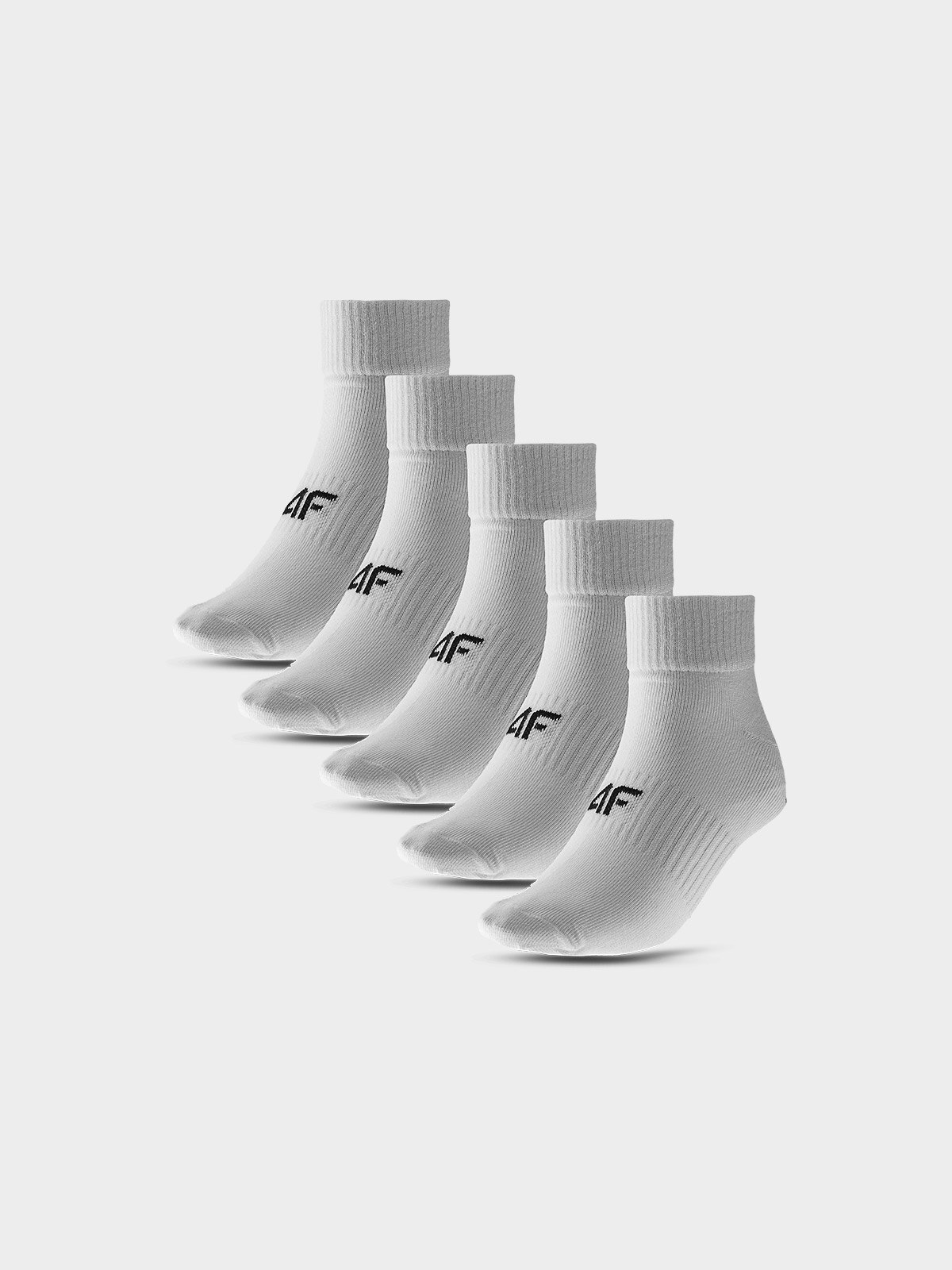 4F Skarpetki casual za kostkę (5-pack) męskie - białe 39-42
