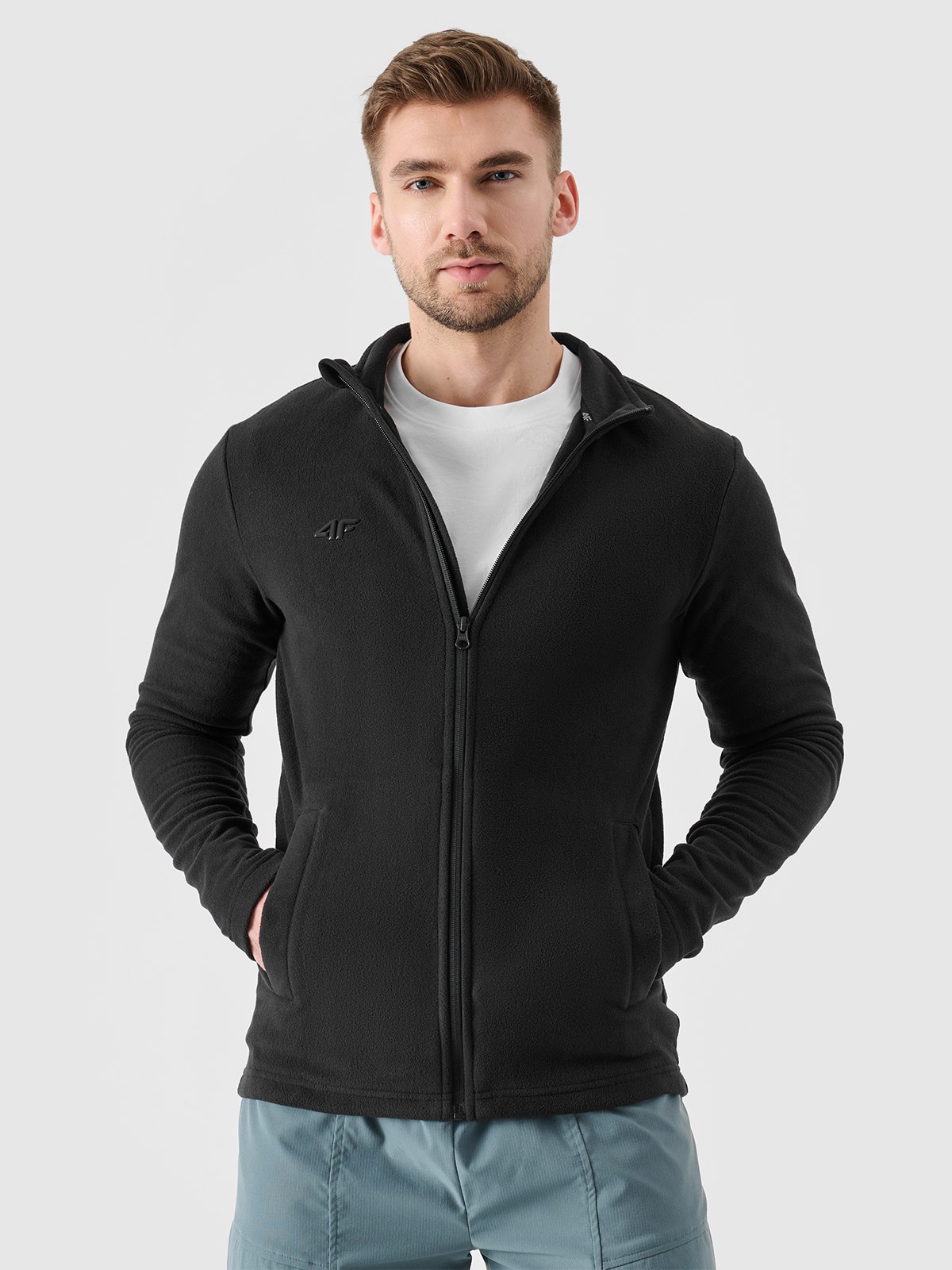 4F Polar ze stójką regular męski - czarny 3XL