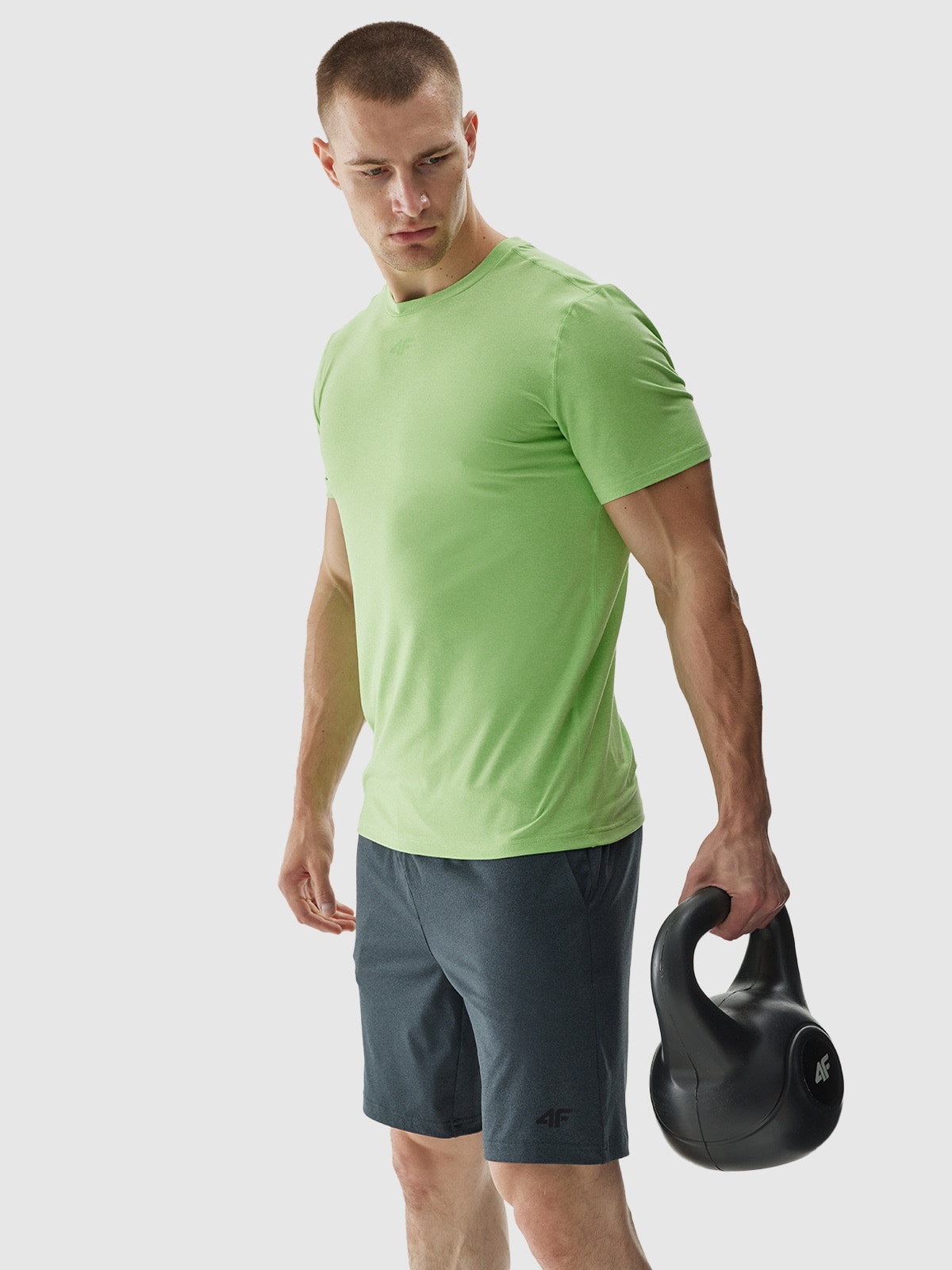 4F Spodenki treningowe regular szybkoschnące męskie - szare S