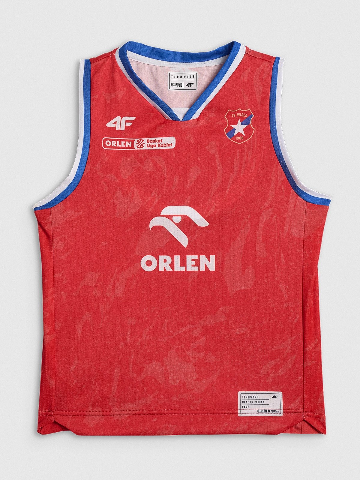 4F Koszulka meczowa replika wyjazdowa z sezonu 2025/26 dziecięca 4F x Wisła Kraków - czerwona 110/116
