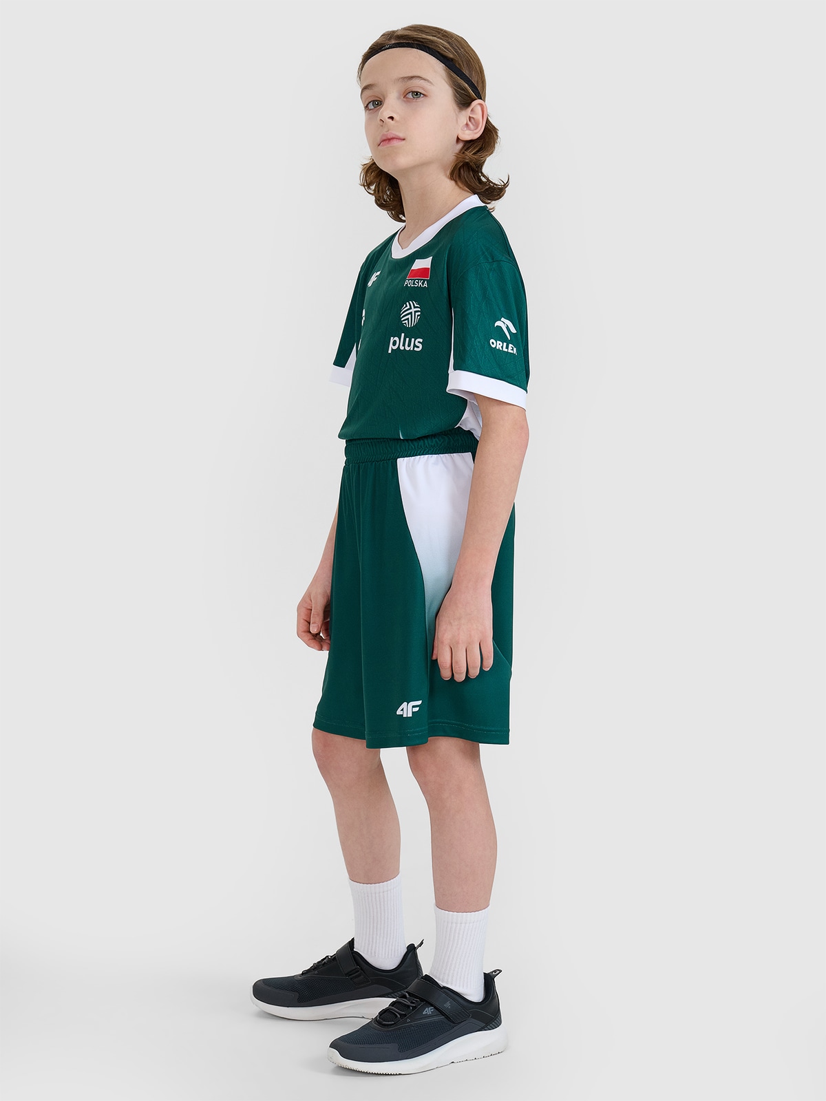 4F Spodenki meczowe replika dziecięce 4F x Polska Siatkówka - zielone 122/128 (6-8 lat)