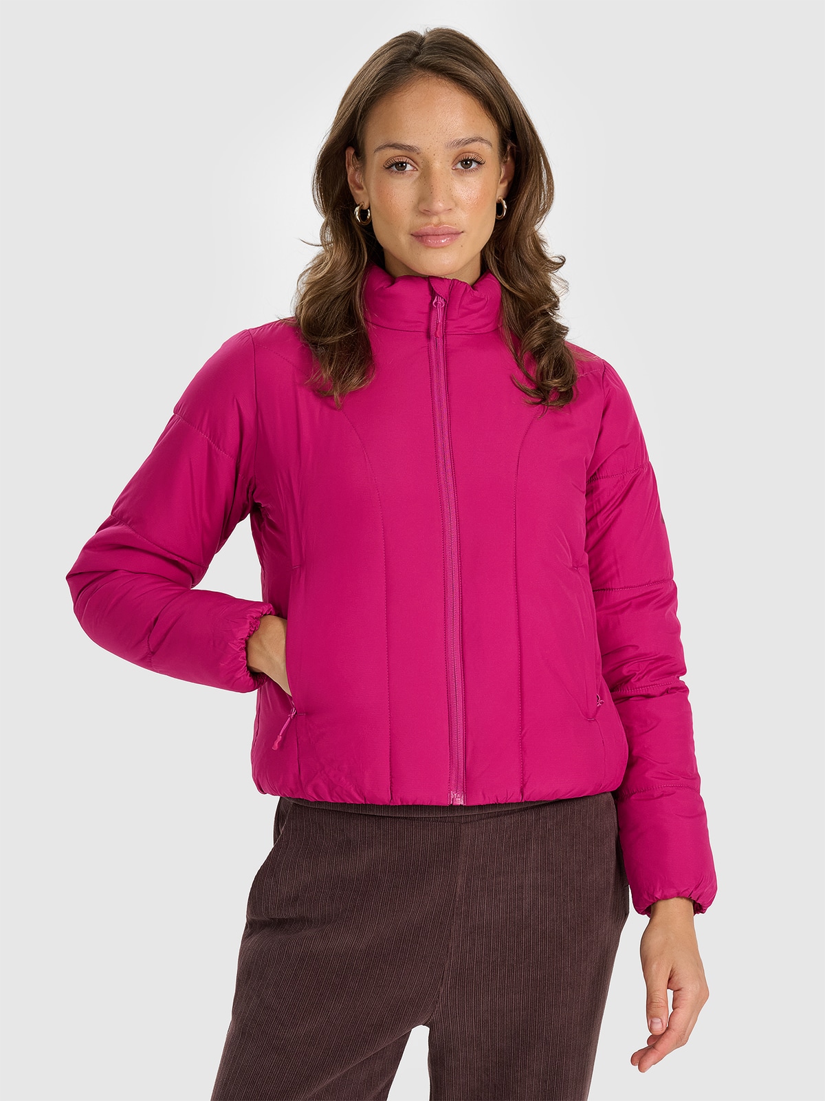 4F Kurtka puchowa z wypełnieniem syntetycznym damska - różowa S