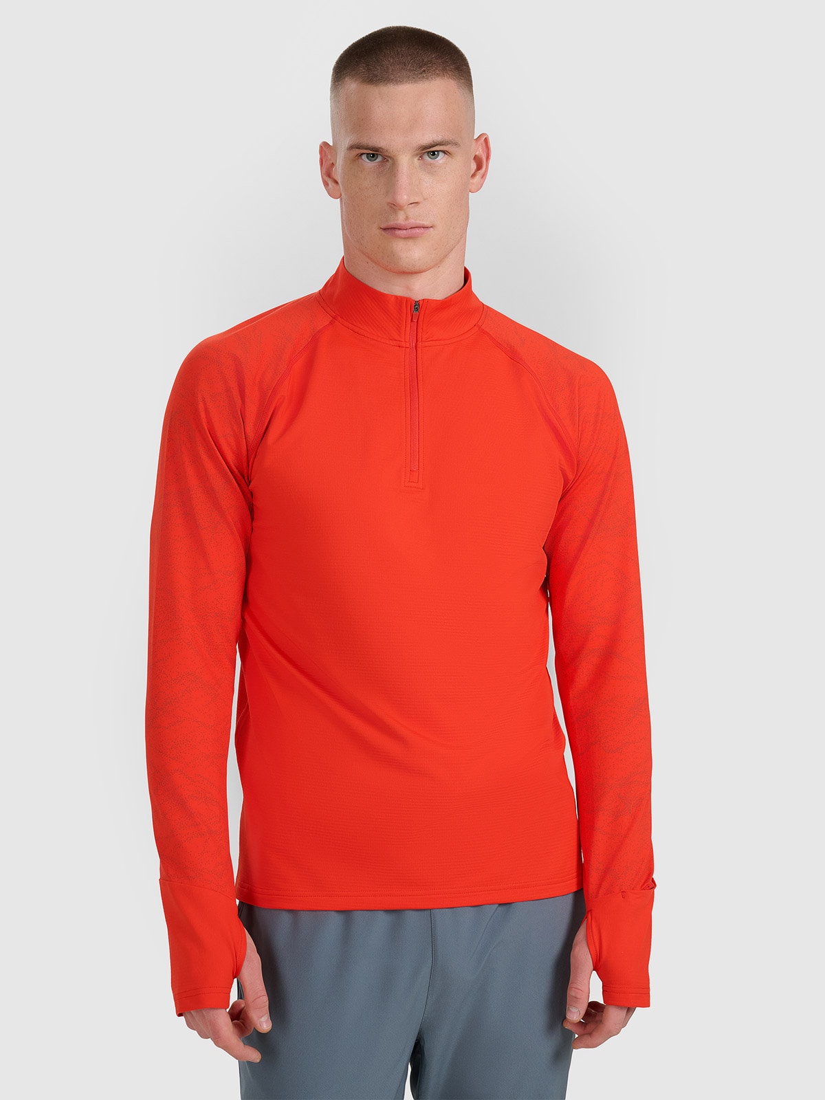 4F Bluza do biegania regular szybkoschnąca męska - czerwona XL