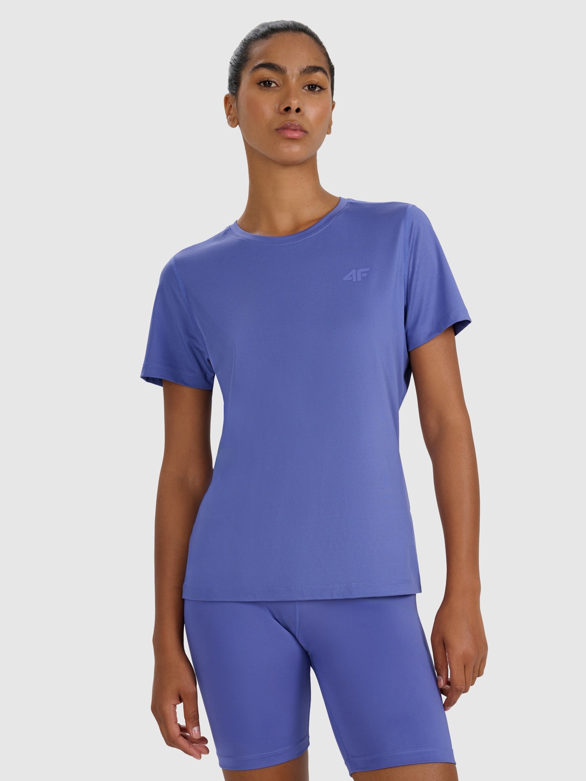 4F Koszulka treningowa regular szybkoschnąca damska - granatowa L