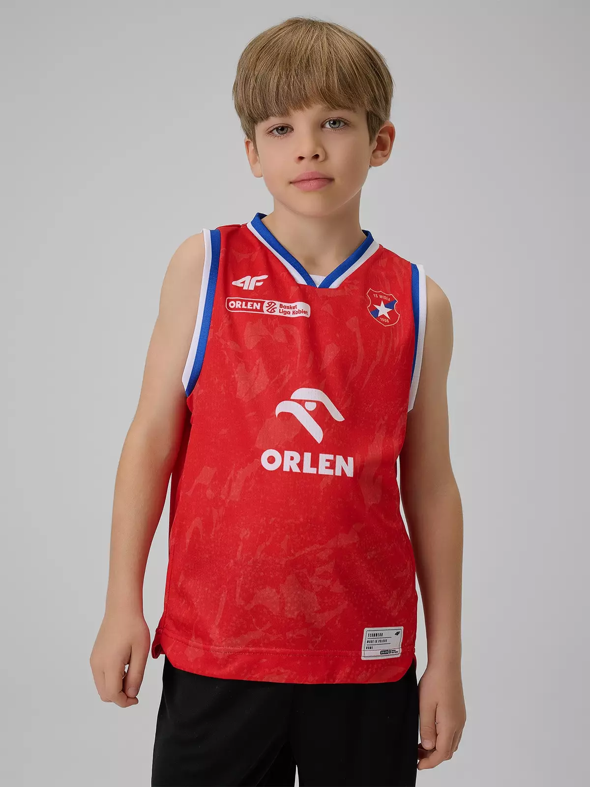 4F Koszulka meczowa replika wyjazdowa z sezonu 2025/26 dziecięca 4F x Wisła Kraków - czerwona 146/152 (10-12 lat)