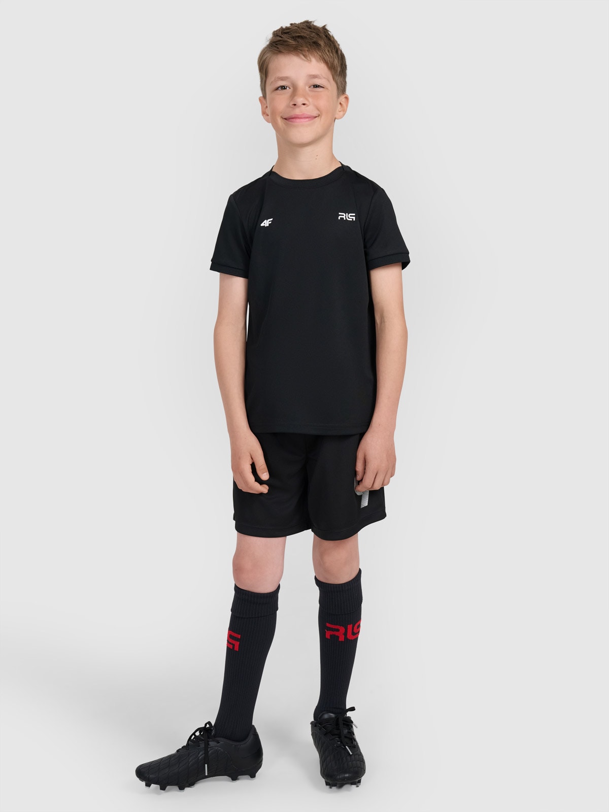 4F Spodenki sportowe dziecięce 4F JUNIOR x Robert Lewandowski - czarne 158/164 (12-14 lat)