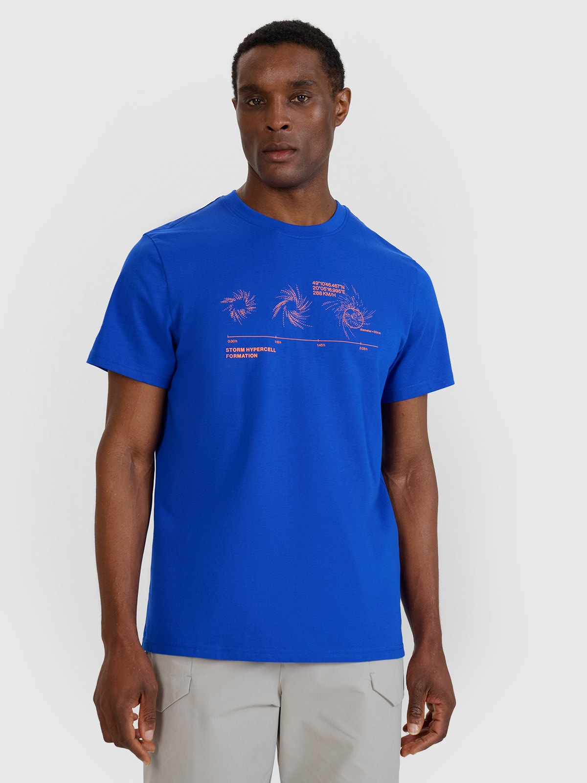 4F T-shirt regular z nadrukiem męski - niebieski XL