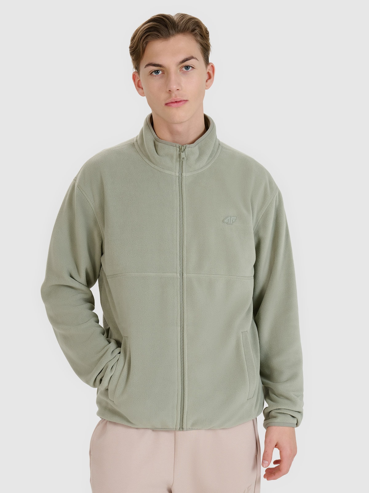 4F Polar regular ze stójką męski - oliwkowy XL