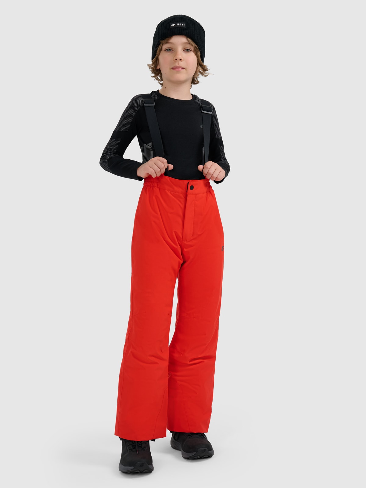 4F Spodnie narciarskie membrana 5000 chłopięce - czerwone 146 (10-11 lat)