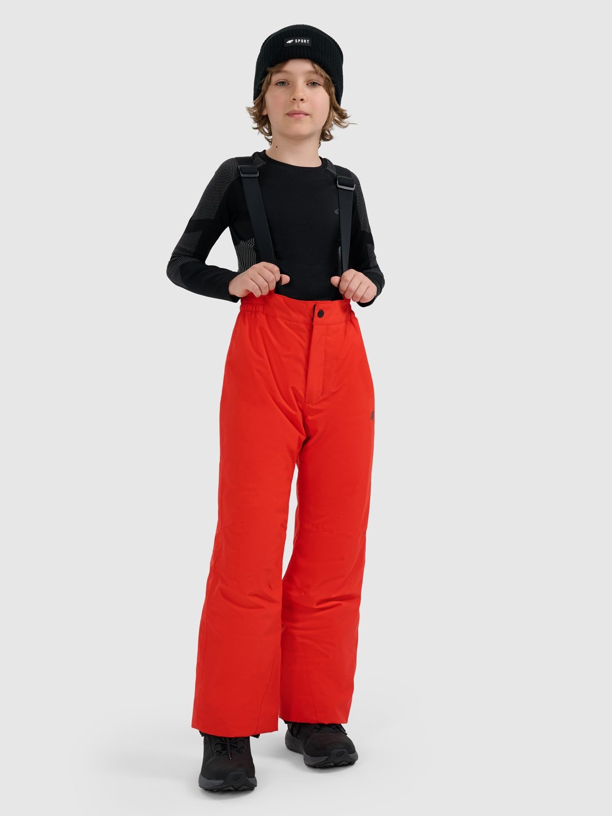 4F Spodnie narciarskie membrana 5000 chłopięce - czerwone 146 (10-11 lat)