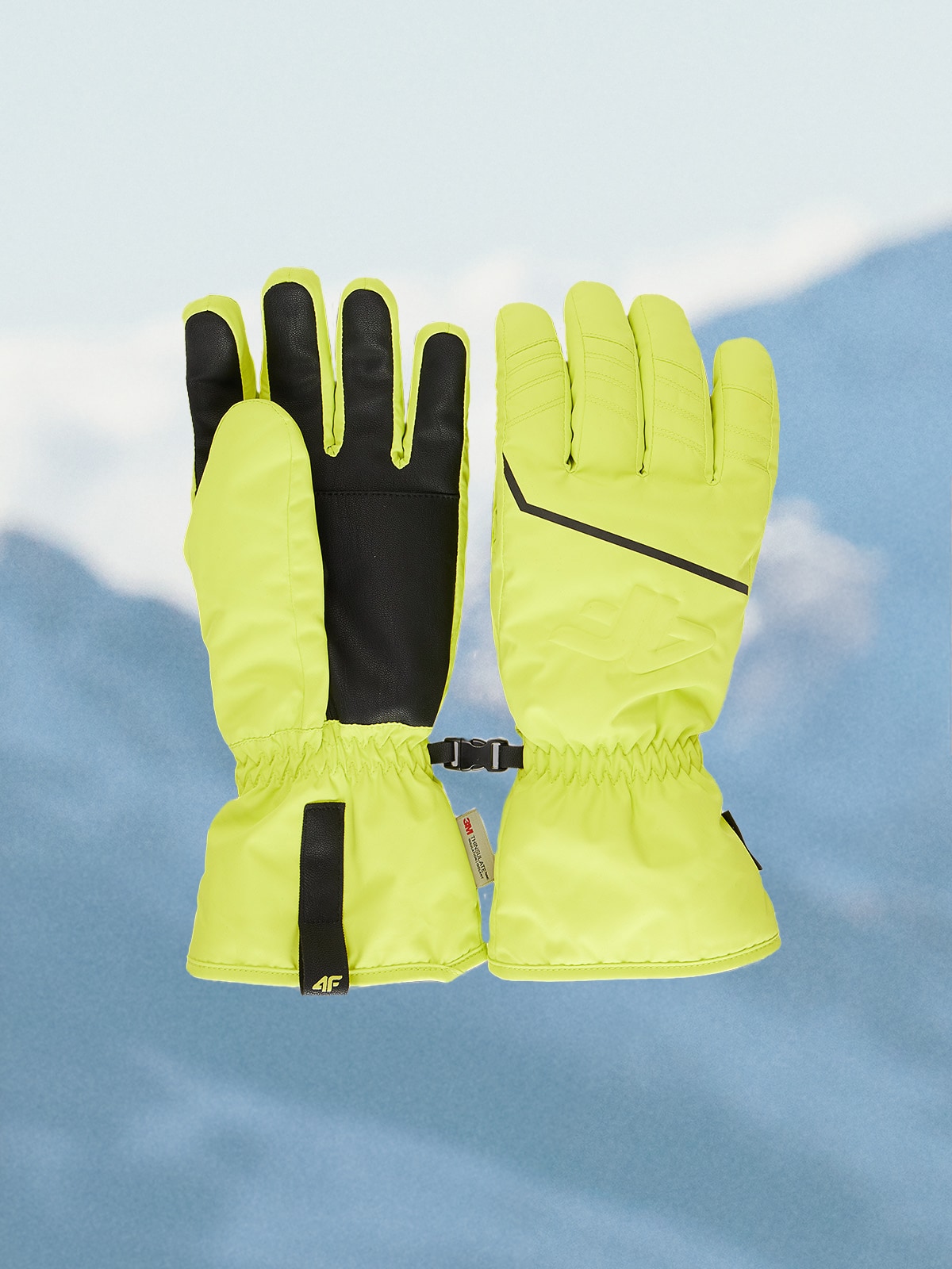 4F Rękawiczki narciarskie Thinsulate z membraną NeoDry męskie - żółte XL