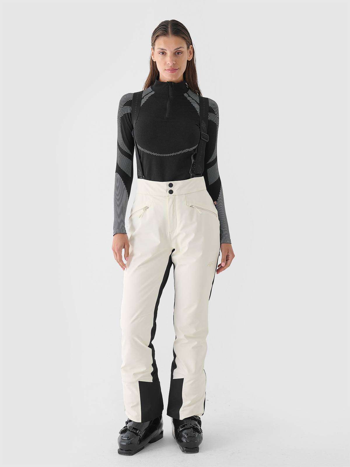 4F Spodnie narciarskie membrana Dermizax 20000 damskie - białe XL