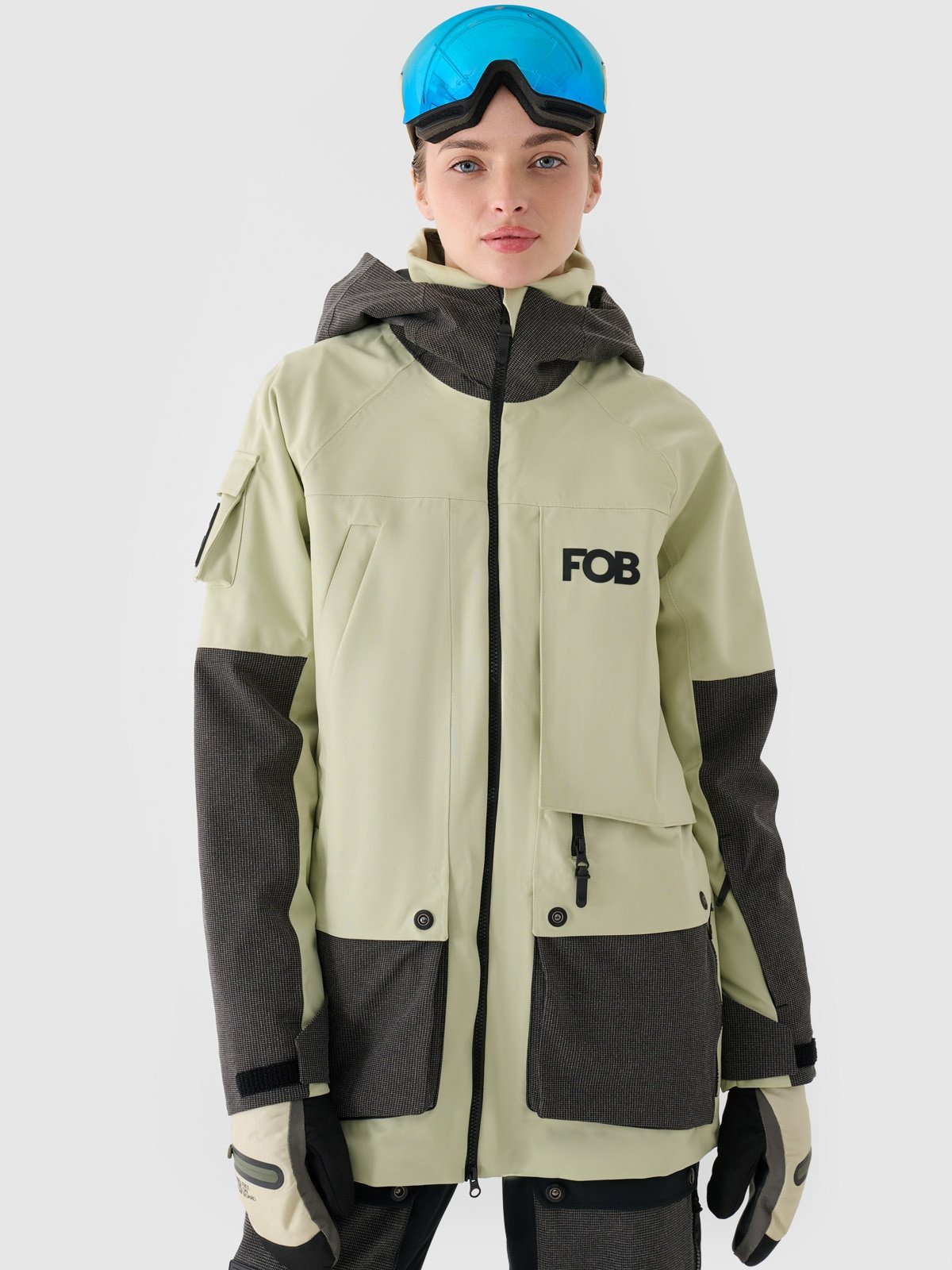 4F Kurtka snowboardowa membrana 10000 damska - oliwkowa/khaki XXL