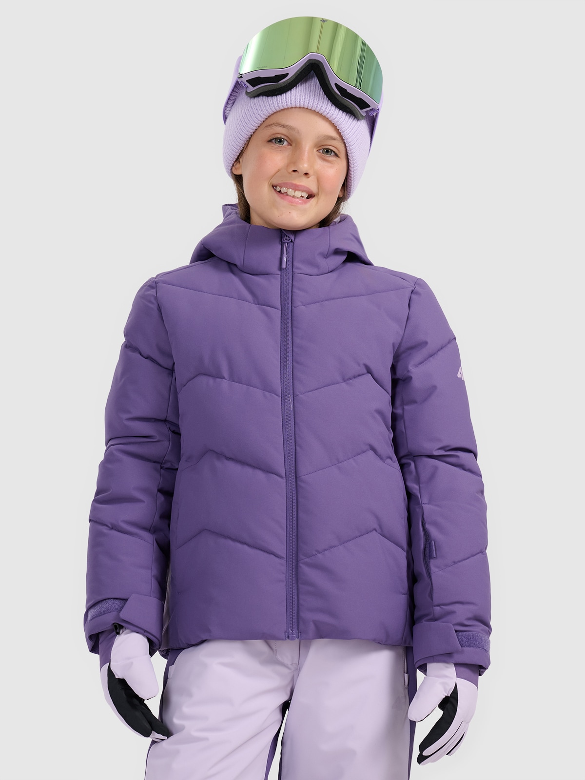 4F Kurtka narciarska membrana 5000 dziewczęca - fioletowa 164 (13-14 lat)