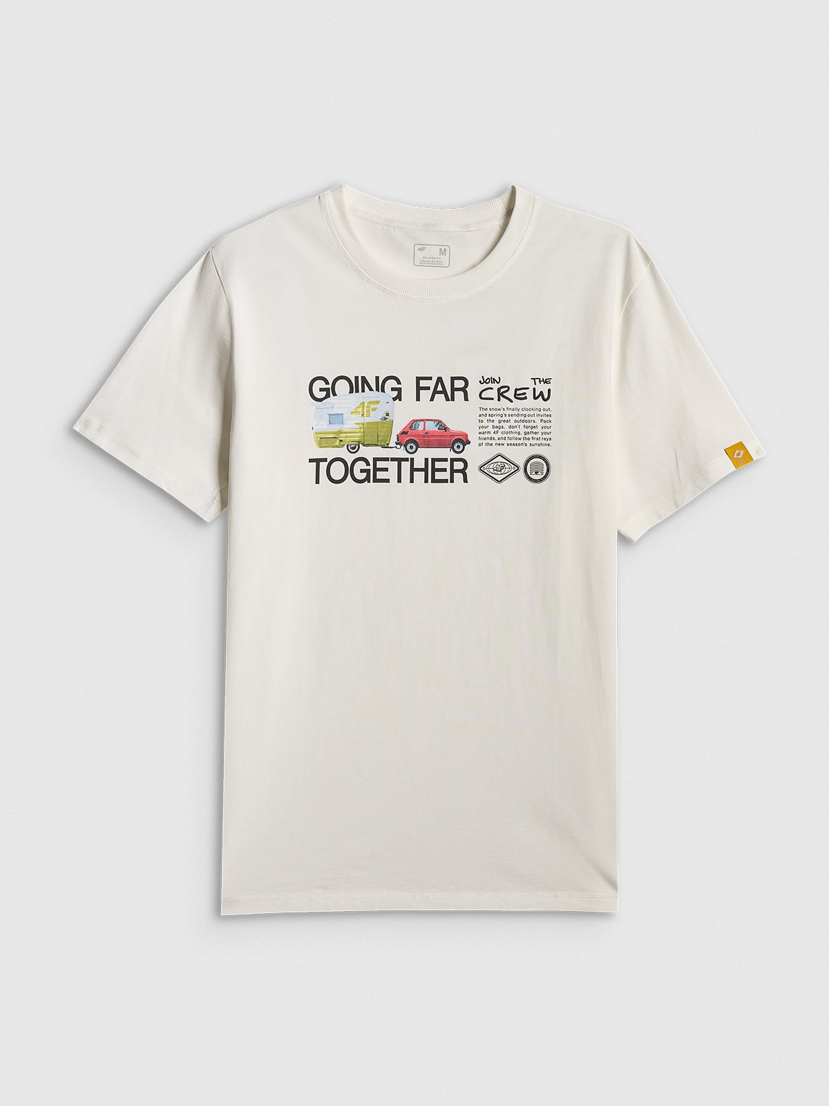 4F T-shirt regular z nadrukiem męski - biały XL