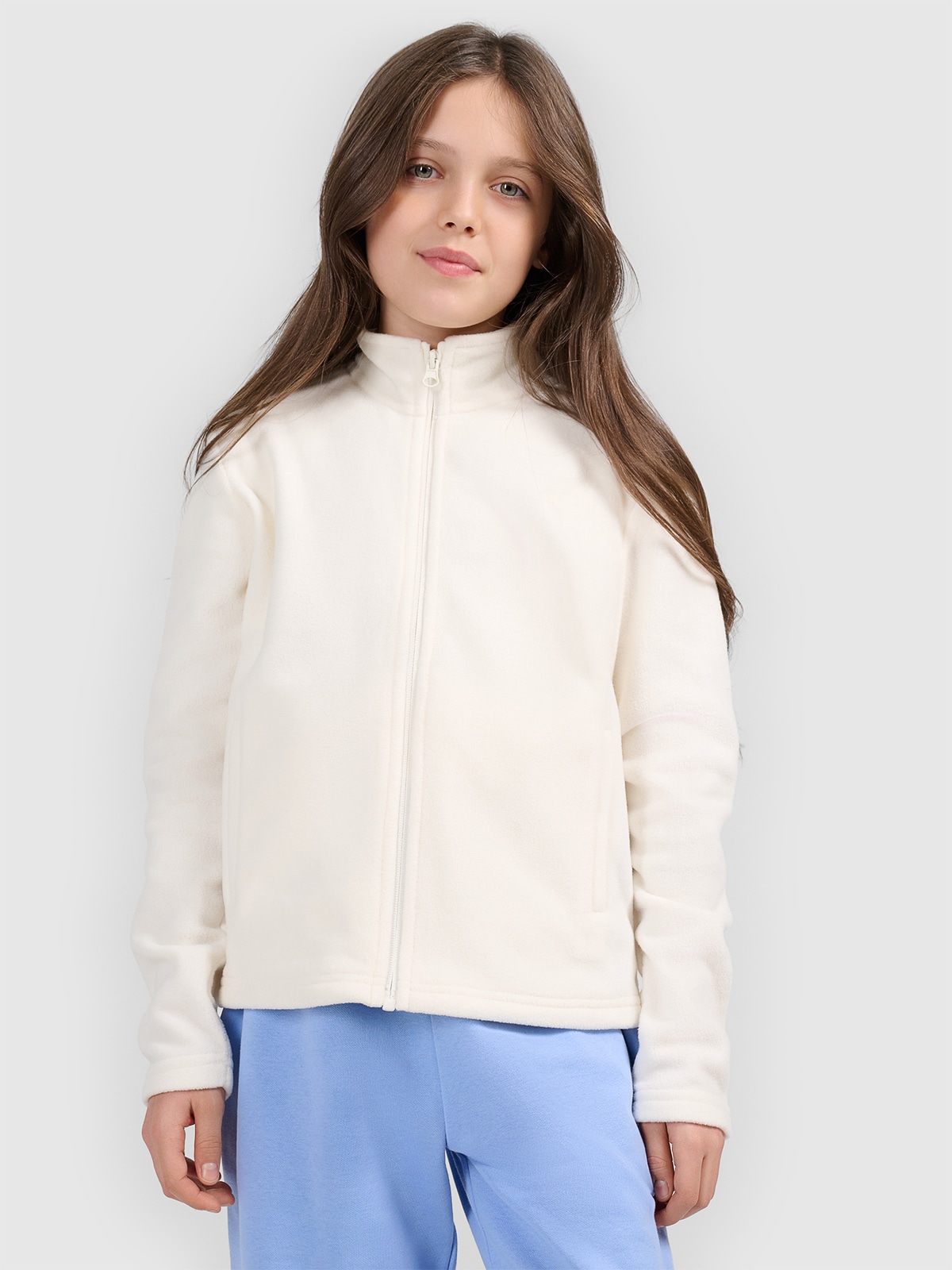 4F Polar regular bez kaptura dziewczęcy - biały 158 (12-13 lat)