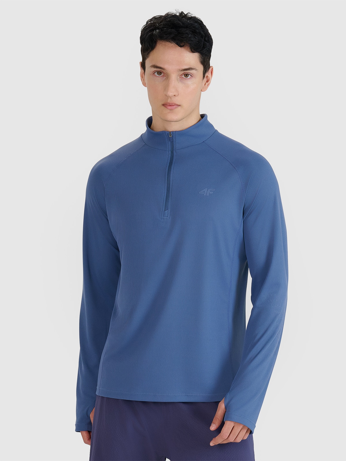 4F Longsleeve do biegania w terenie szybkoschnący męski - granatowy L