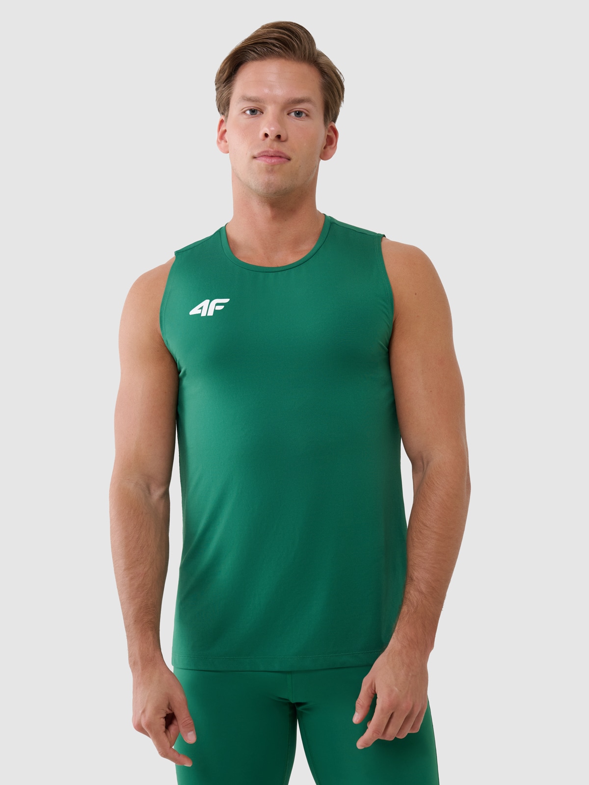 4F Tank top treningowy szybkoschnący męski - zielony 3XL