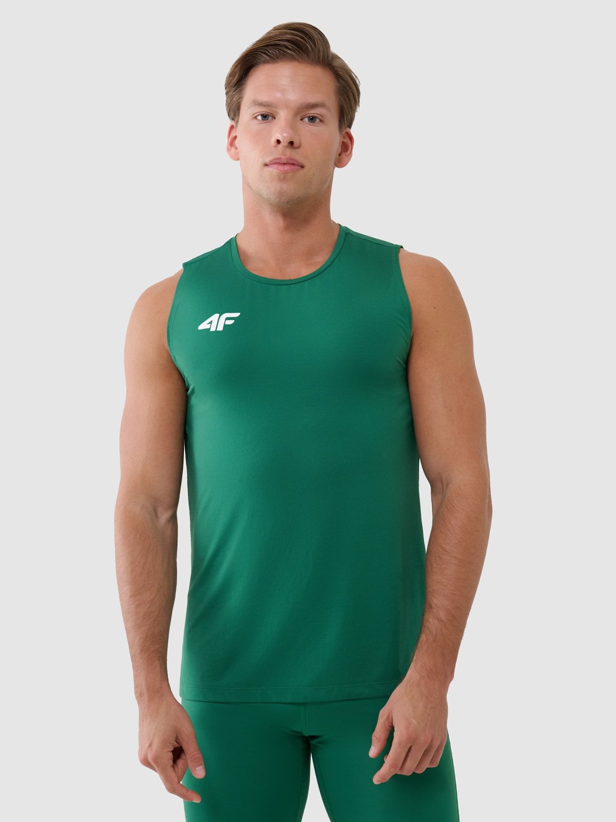 4F Tank top treningowy szybkoschnący męski - zielony 3XL