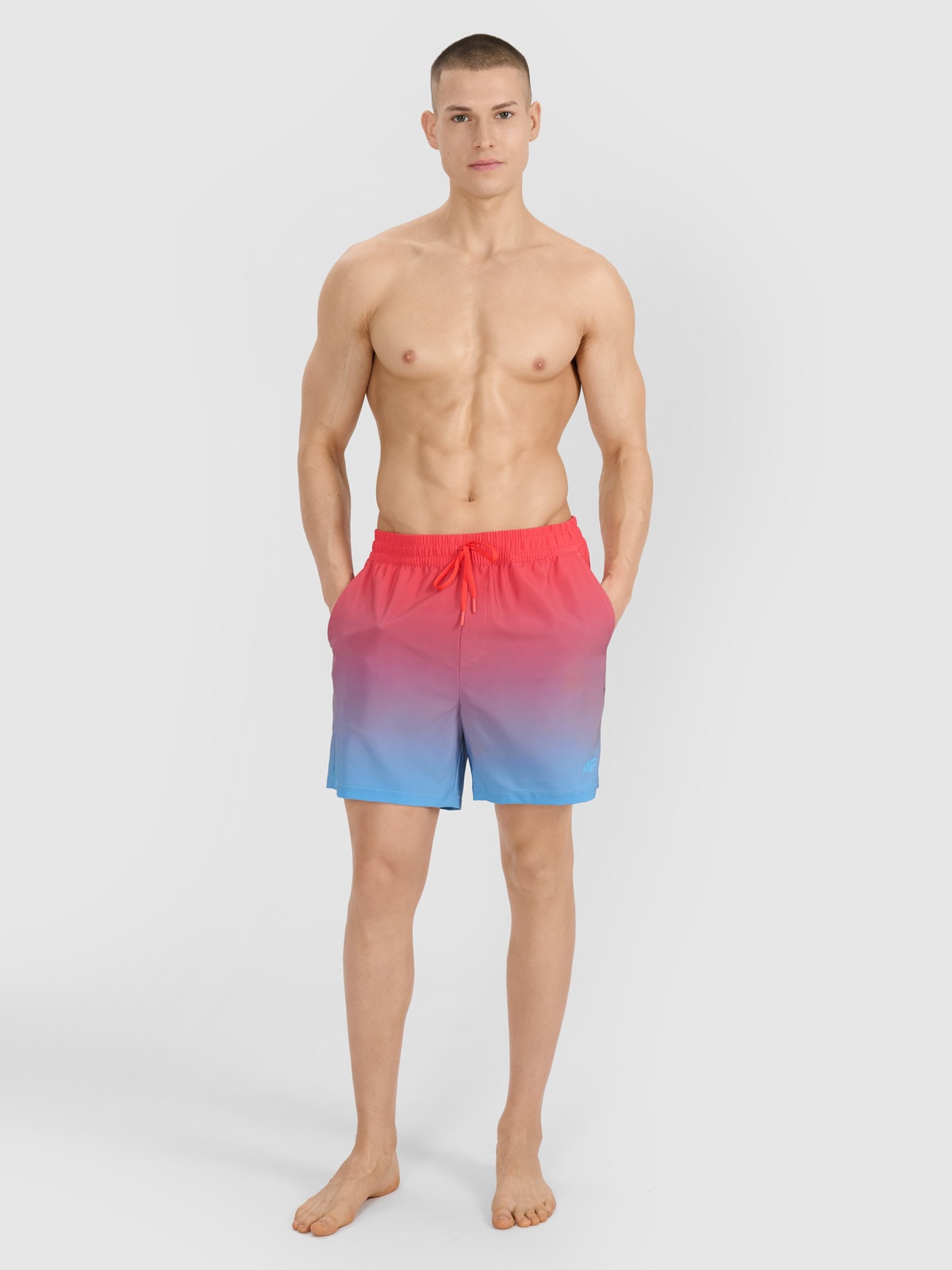 4F Spodenki plażowe męskie - koralowe M