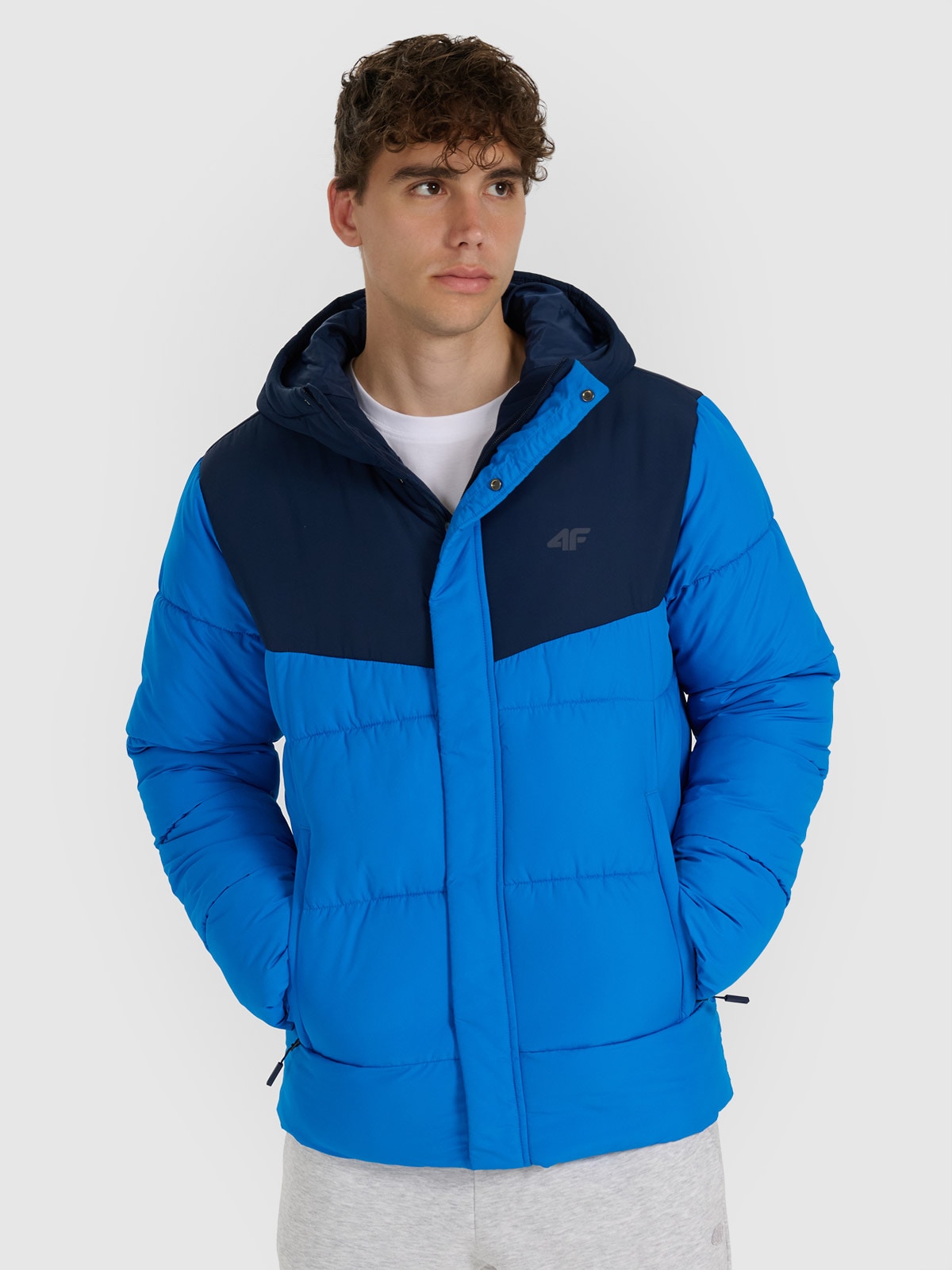 4F Kurtka puchowa z wypełnieniem syntetycznym męska - niebieska L