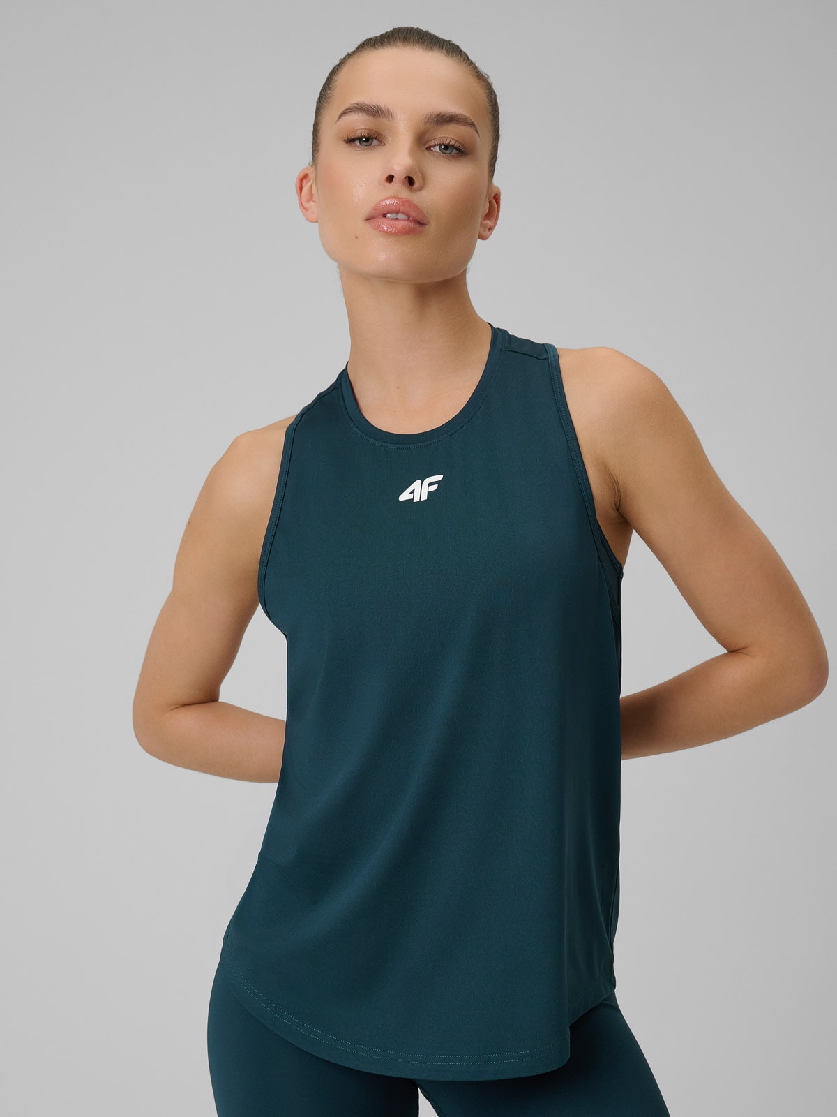 4F Top treningowy szybkoschnący damski - turkusowy M