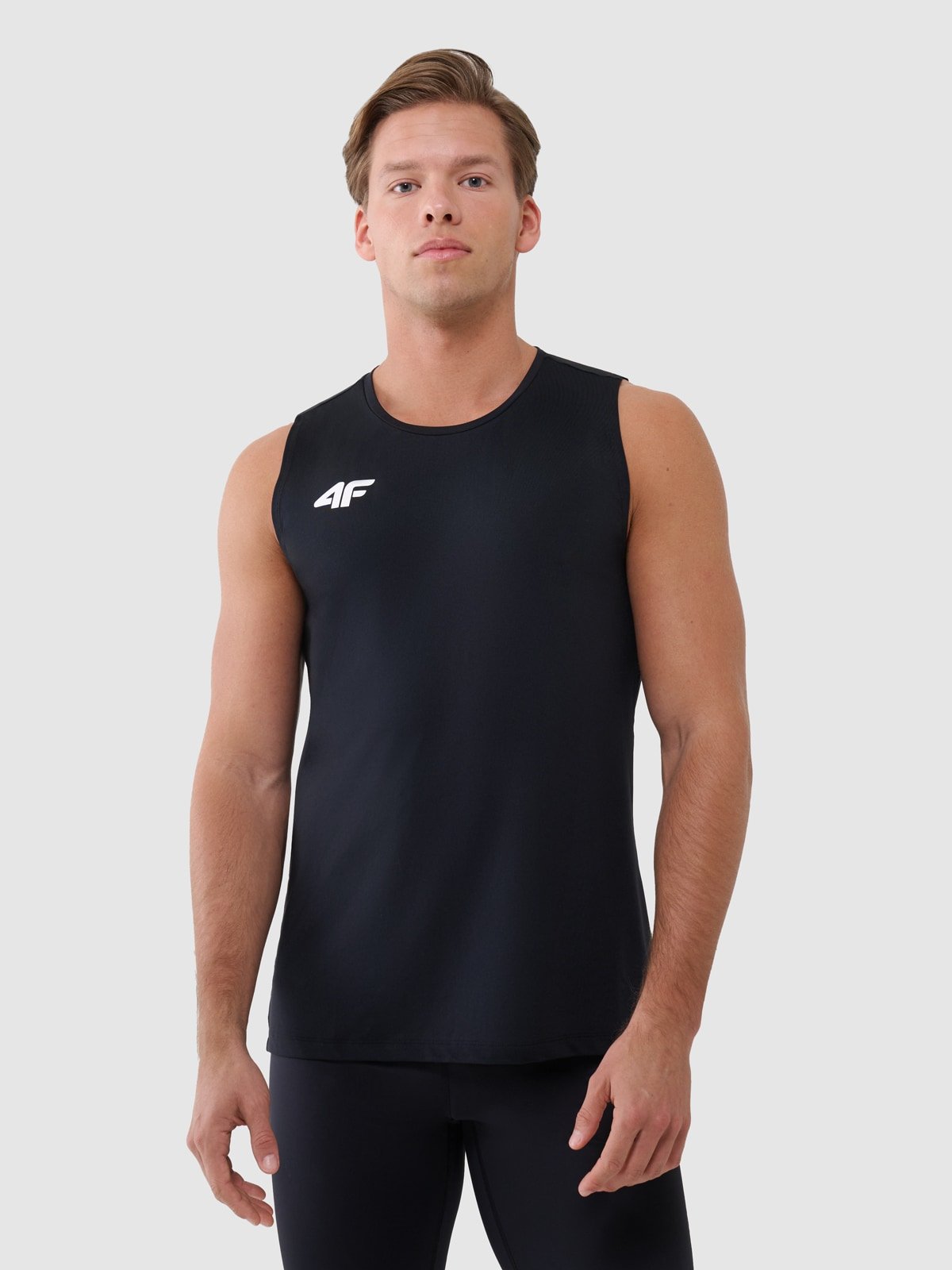 4F Tank top treningowy szybkoschnący męski - czarny S