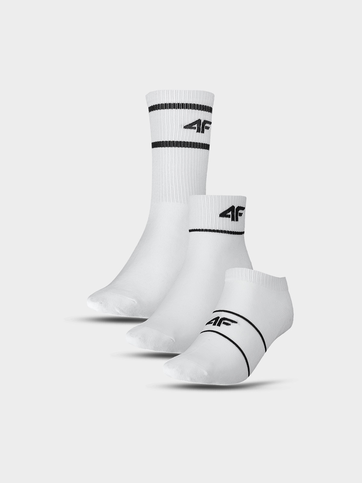 4F Skarpety casual (3-pack) uniseks - białe 43-46