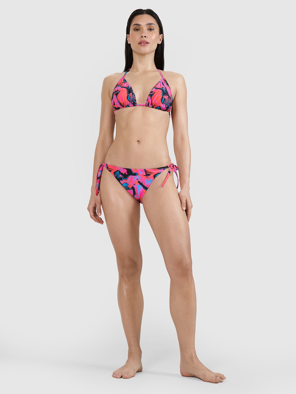 4F Dół od bikini damski - różowy L