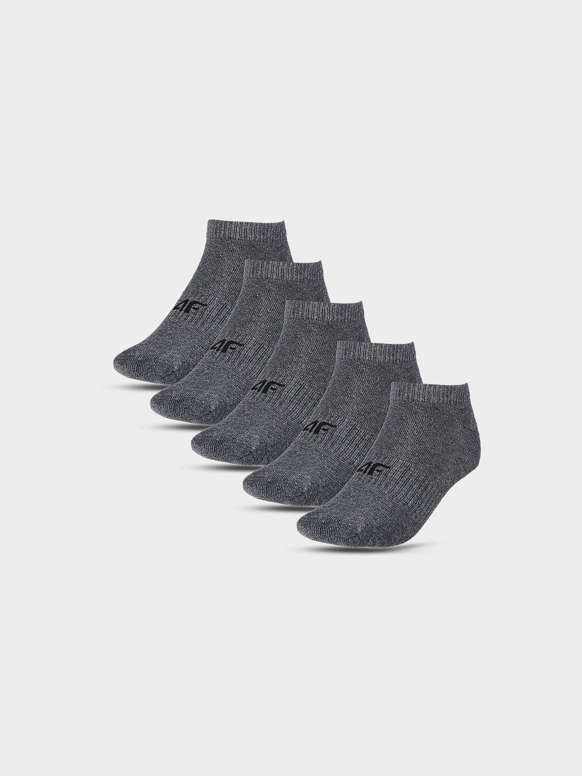 4F Skarpetki casual przed kostkę (5-pack) chłopięce - szare 32-35