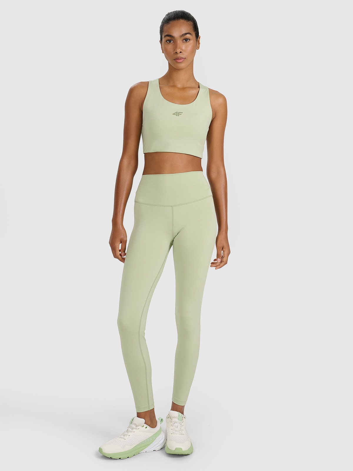 4F Legginsy treningowe szybkoschnące damskie - zielone XL