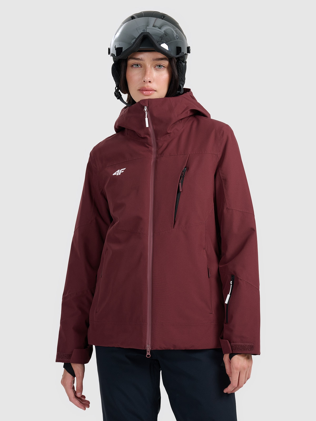 4F Kurtka narciarska membrana 8000 damska - burgundowa XS