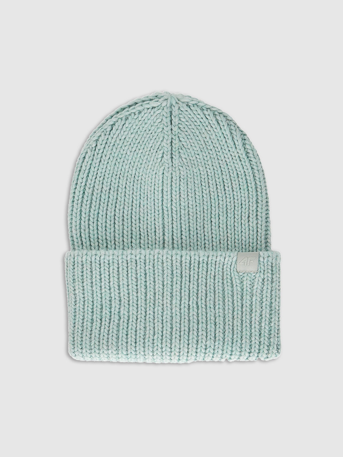 4F Czapka zimowa z dodatkiem wełny damska - turkusowa Uniwersalny
