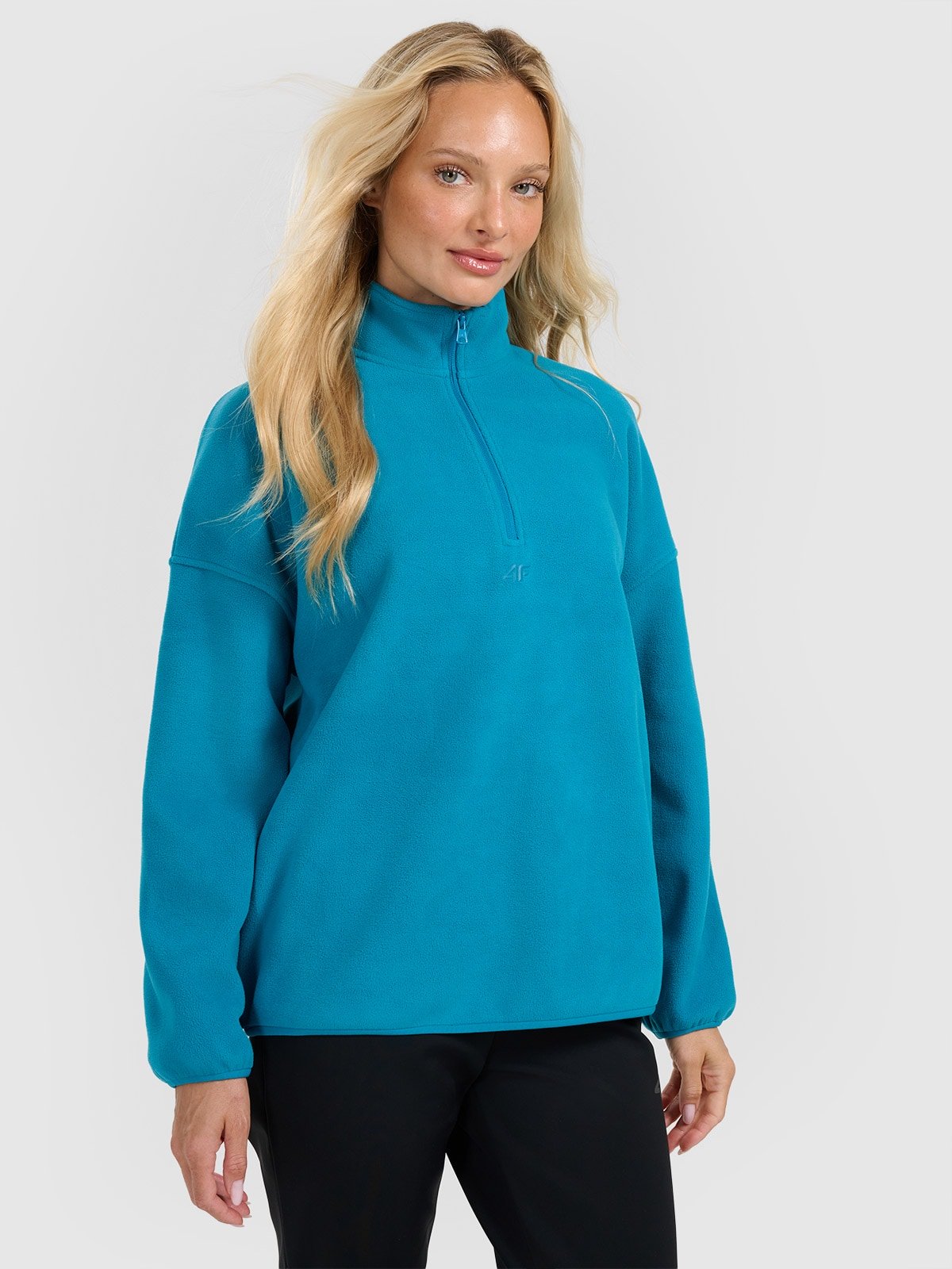 4F Polar ze stójką oversize damski - turkusowy XL