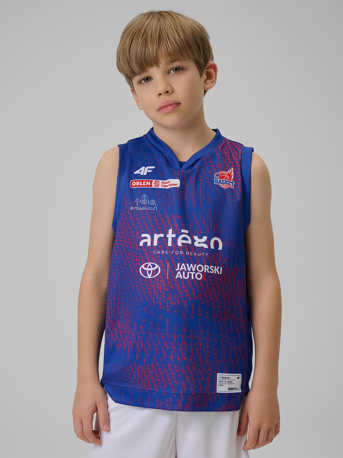 4F Koszulka meczowa replika wyjazdowa z sezonu 2025/26 dziecięca 4F x KS Basket 25 Bydgoszcz - granatowa 110/116