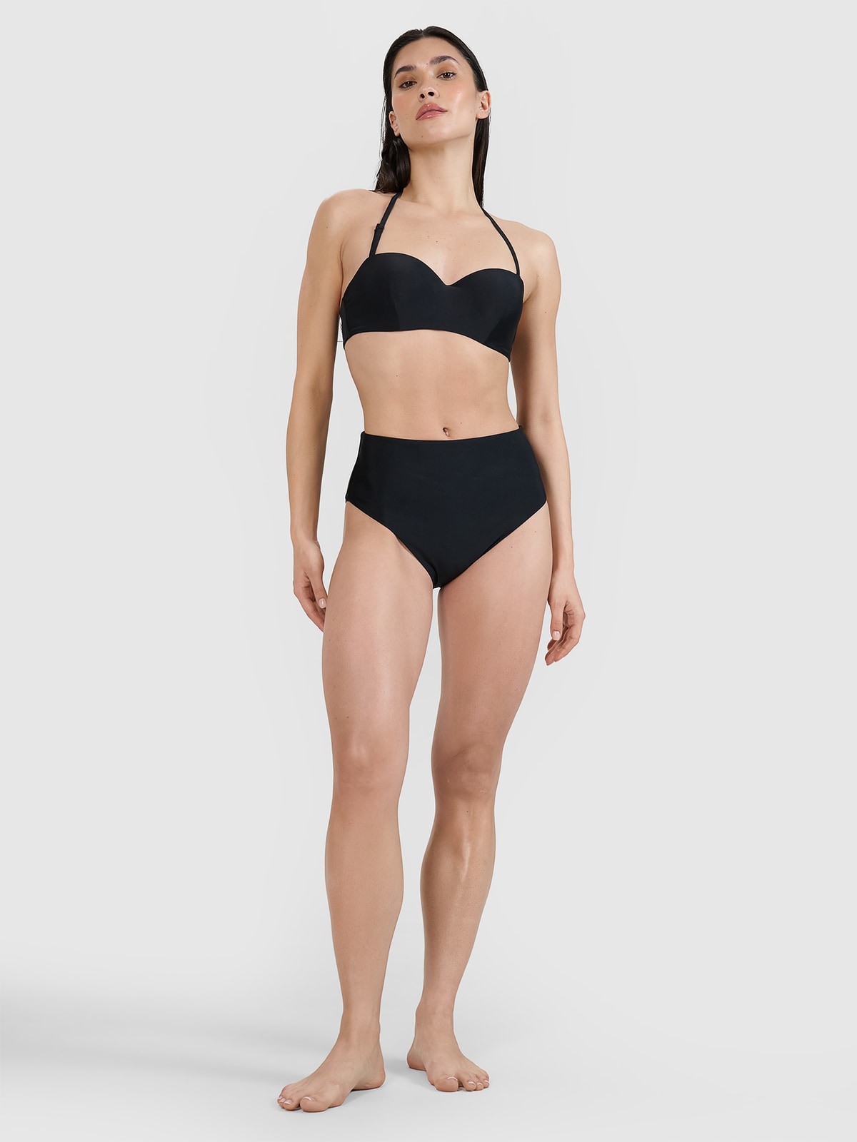 4F Dół od bikini damski - czarny XS