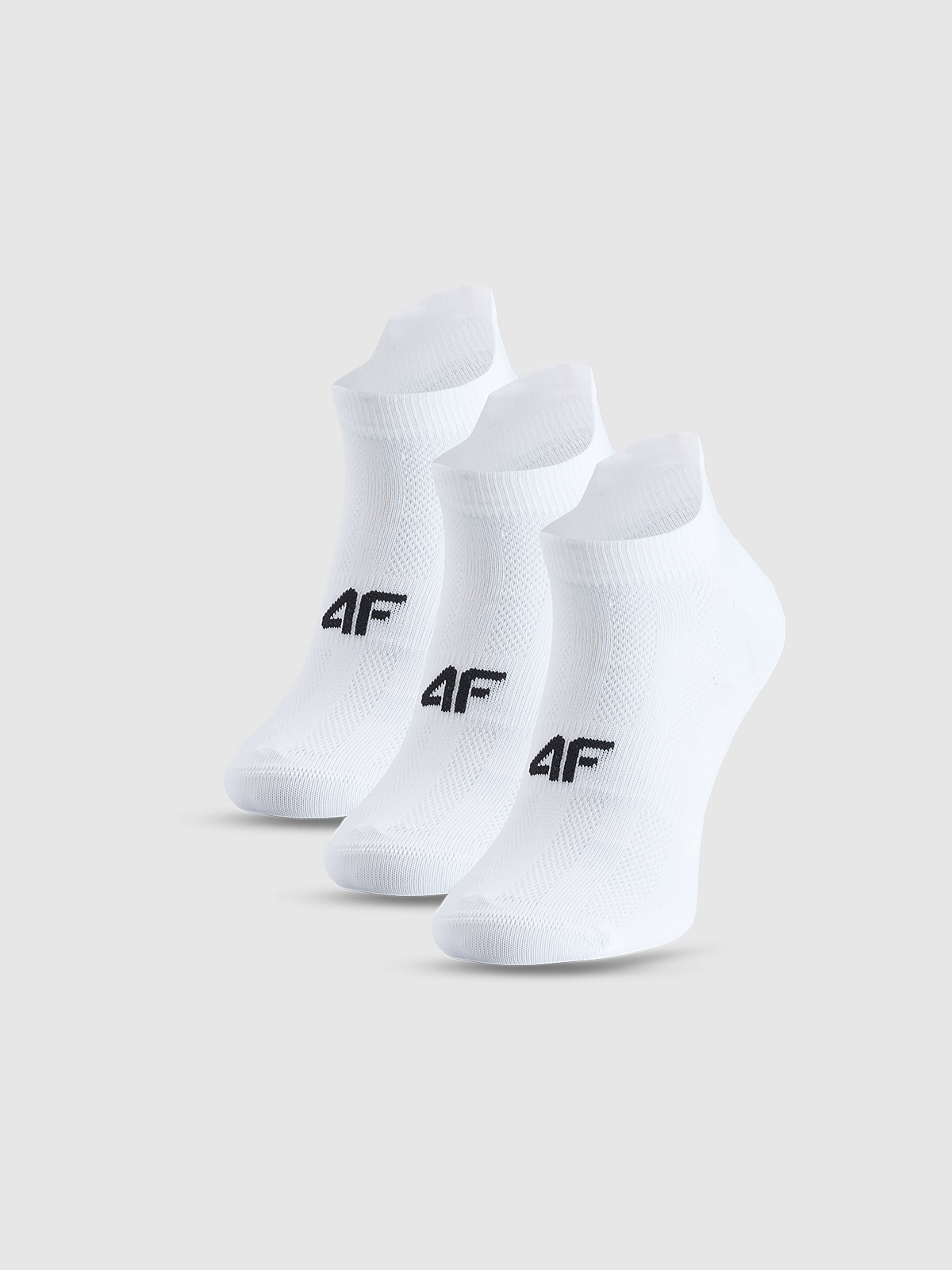 4F Skarpetki treningowe przed kostkę (3-pack) damskie - białe 39-42