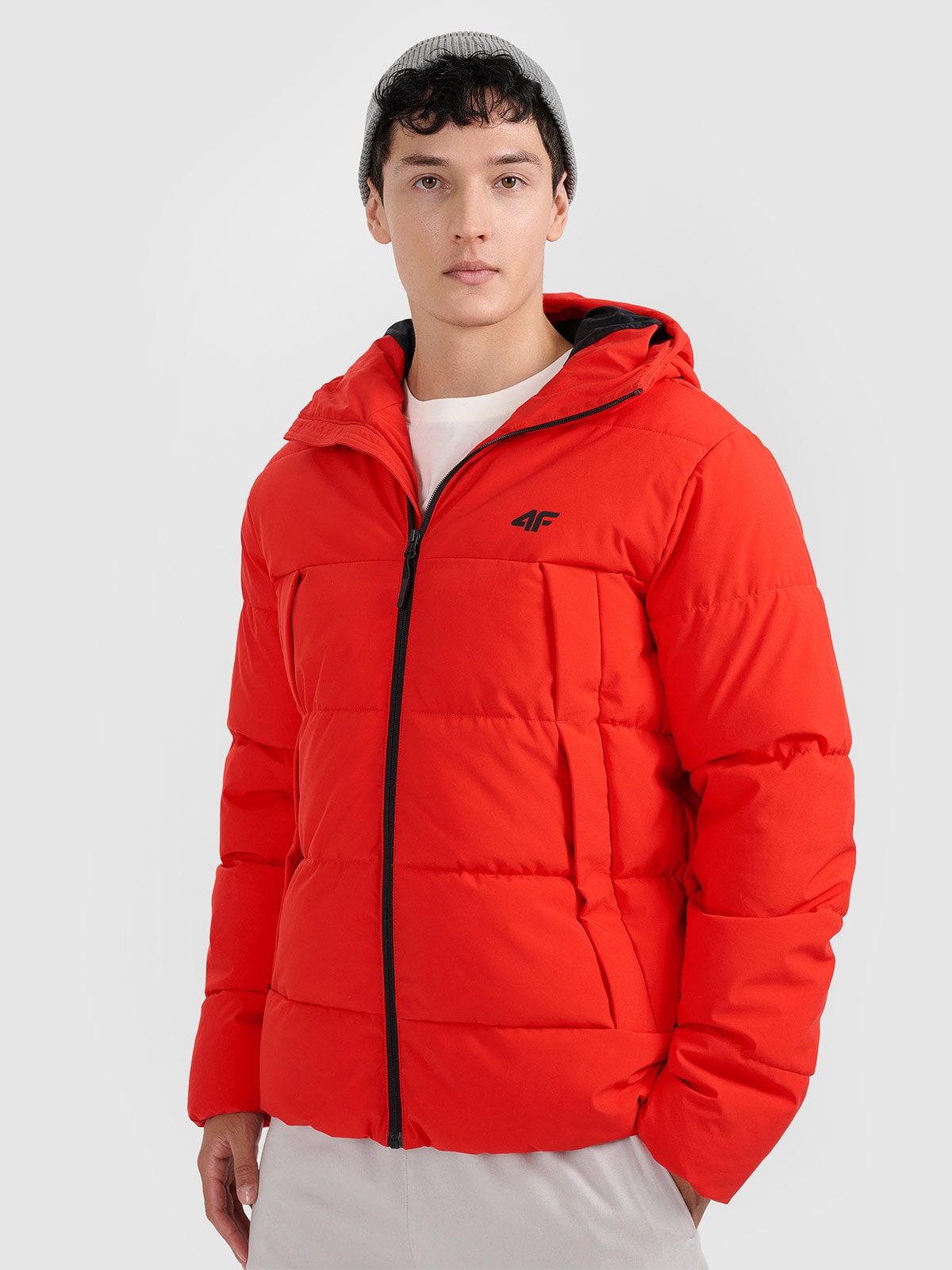 4F Kurtka puchowa z wypełnieniem syntetycznym męska - czerwona L
