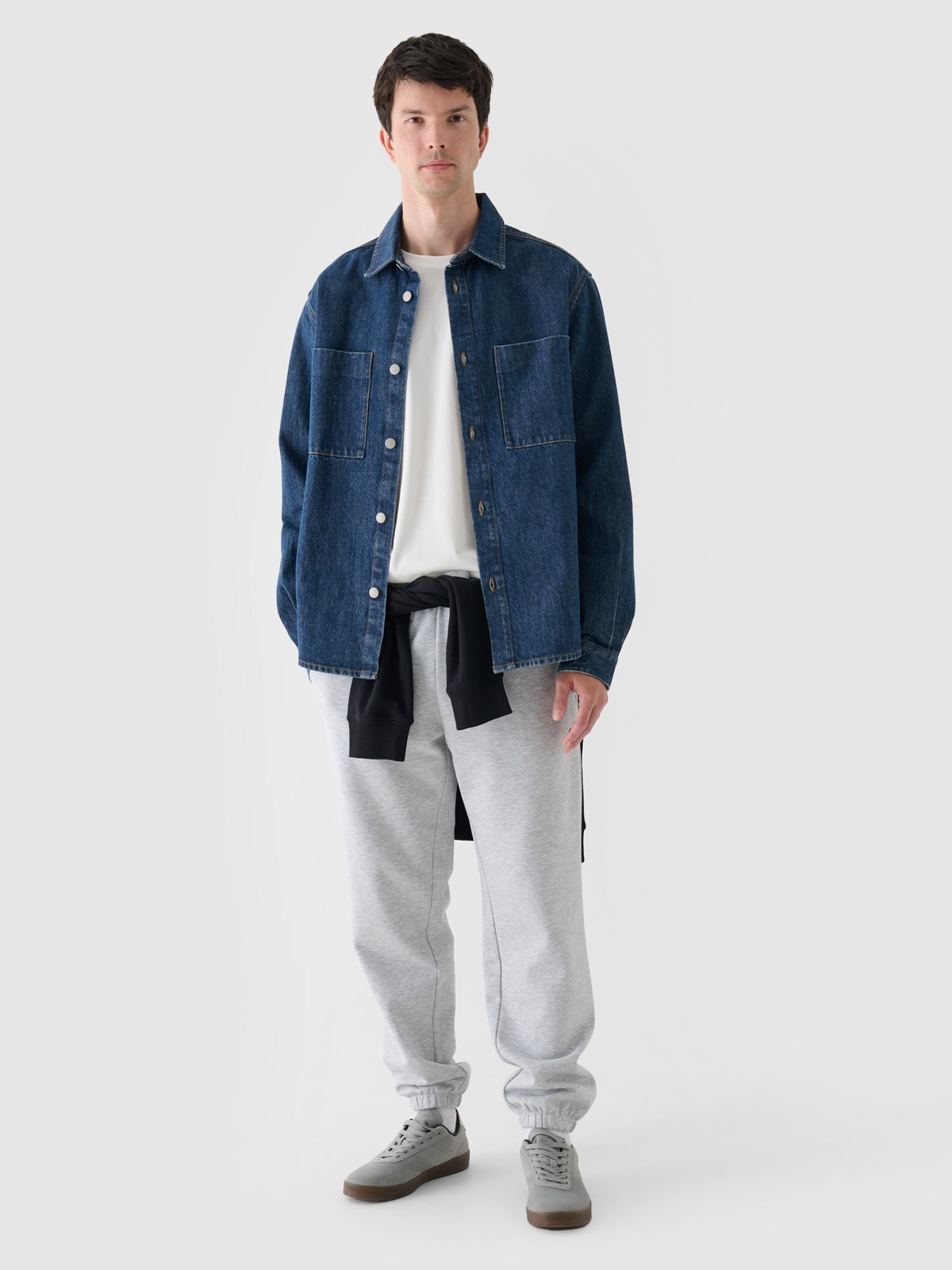 4F Spodnie dresowe joggery męskie - szare XXL