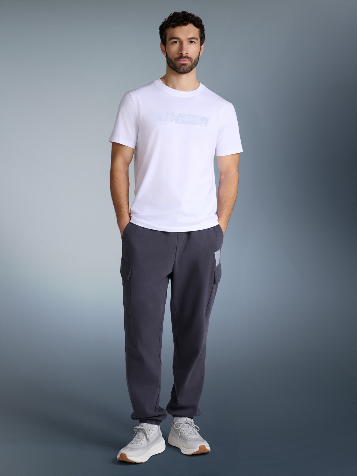 4F Spodnie dresowe joggery męskie - szare M