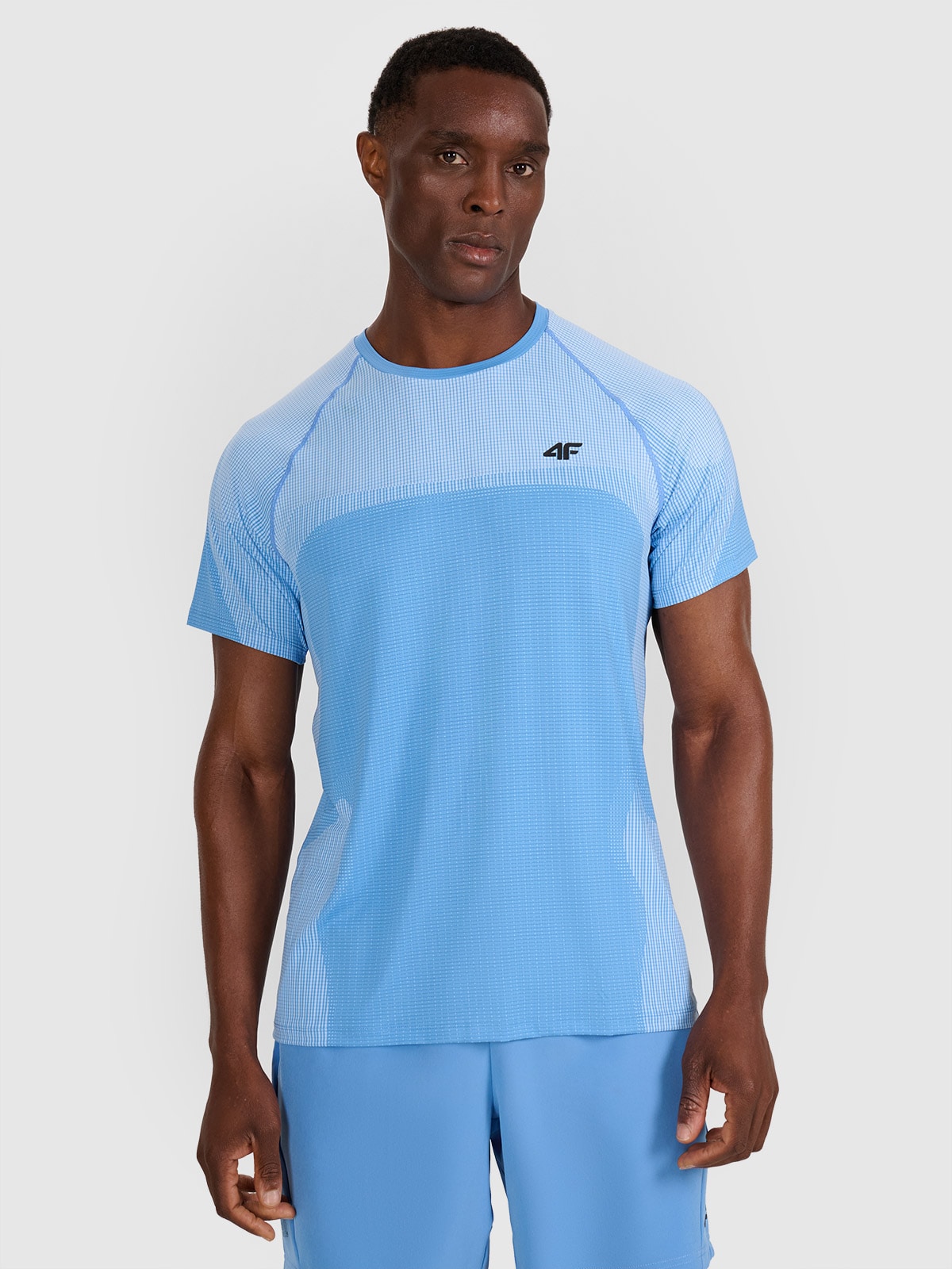 4F Koszulka treningowa szybkoschnąca męska - niebieska S