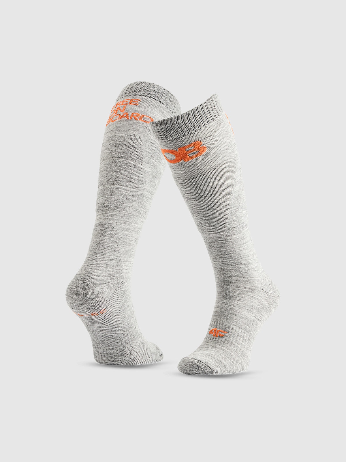 4F Skarpety snowboardowe męskie - szare 39-42