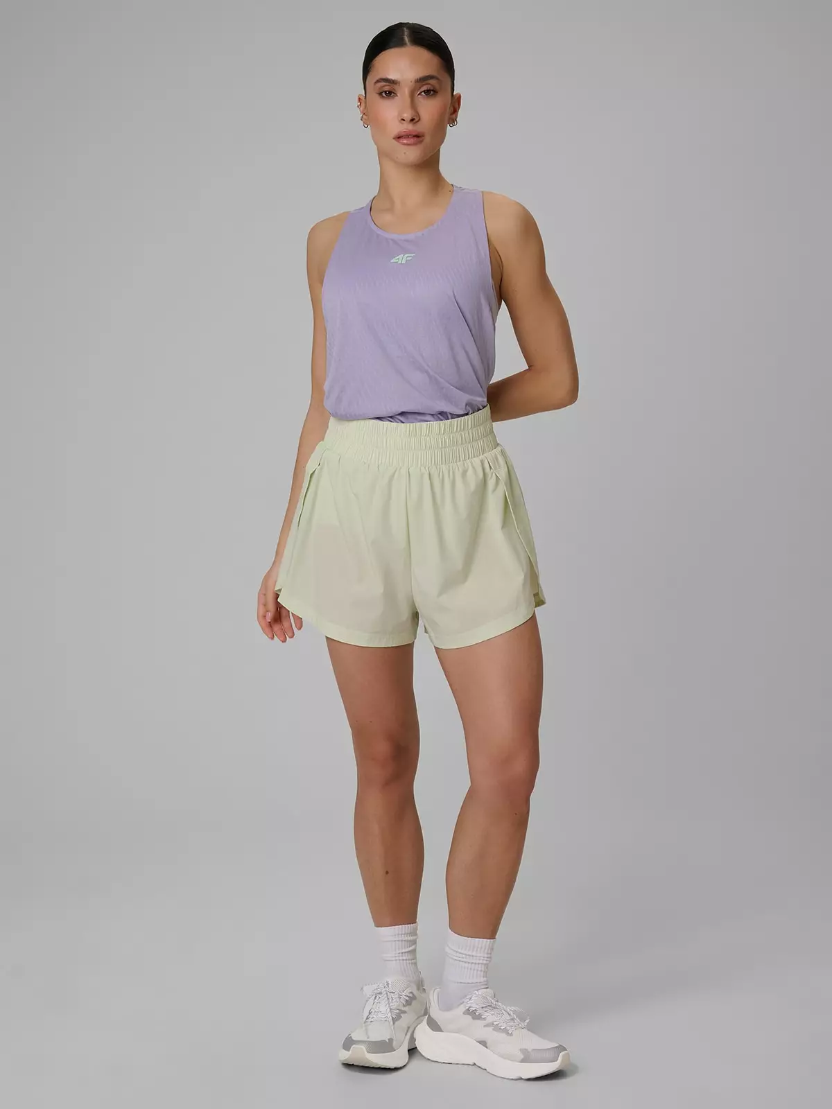 4F Spodenki treningowe szybkoschnące damskie - zielone XL