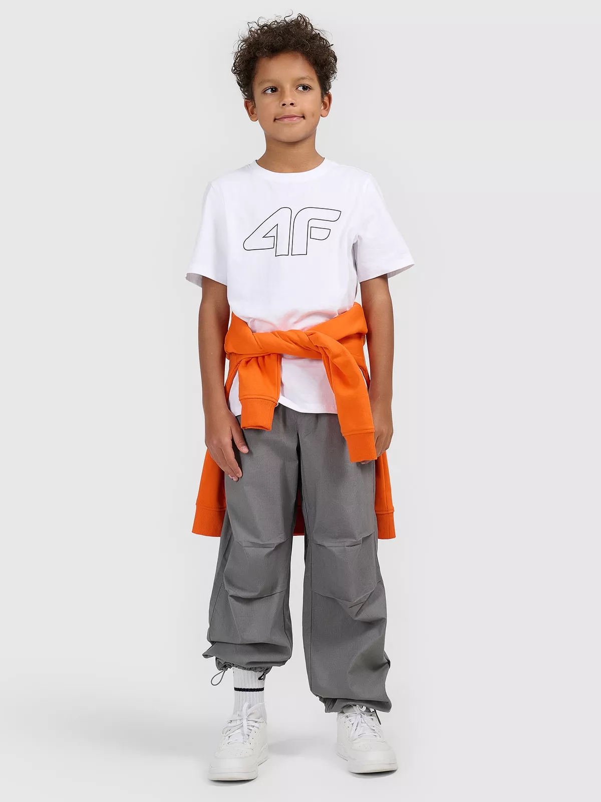 4F T-shirt z nadrukiem chłopięcy - biały 140 (9-10 lat)