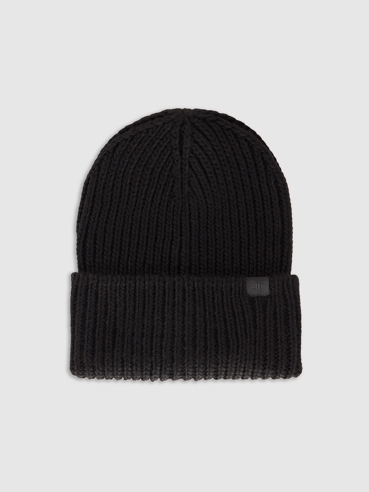 4F Czapka zimowa z dodatkiem wełny damska - czarna Uniwersalny