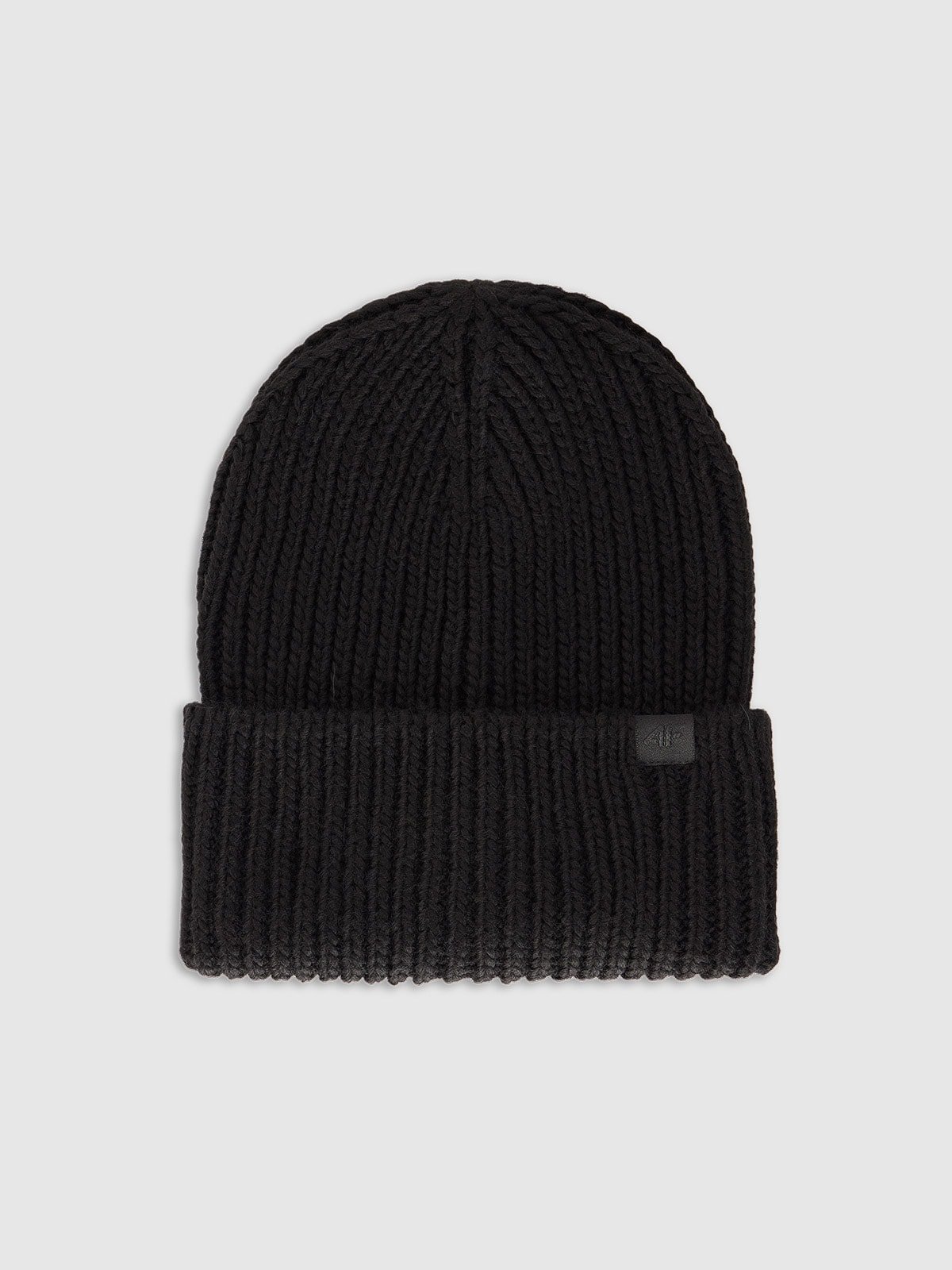 4F Czapka zimowa z dodatkiem wełny damska - czarna Uniwersalny